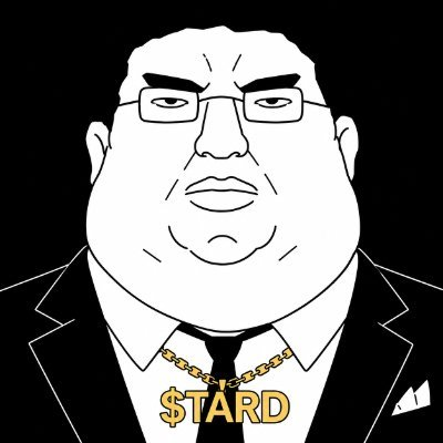 Portrait of $TARD wearing glasses, a black suit and a gold $TARD chain